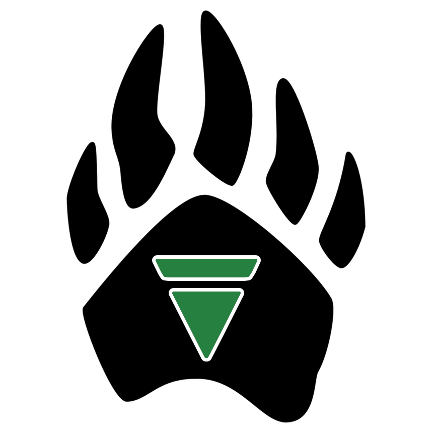 The official shaunthebear Twitch and YouTube channel logo.  A bear paw with the symbol for earth on the palm.